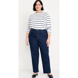 Old Navy Womens Dark Wash High Rise Straight Jeans Plus Size 26 Short NEW